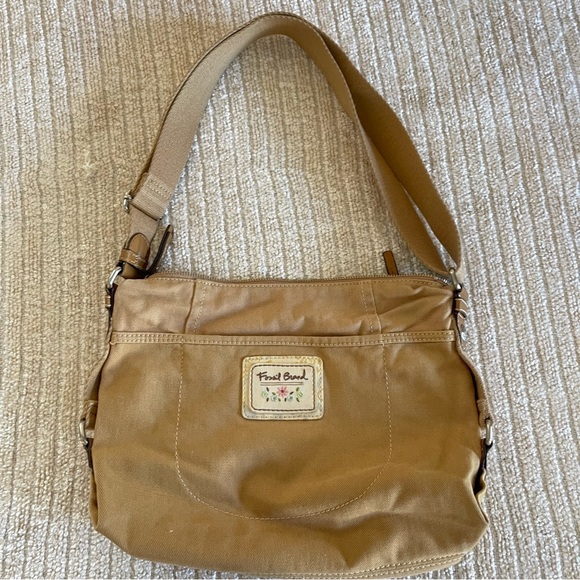 Fossil Handbags - Fossil vintage Tan Canvas Crossbody Handbag Shoulder Bag Adjustable Strap